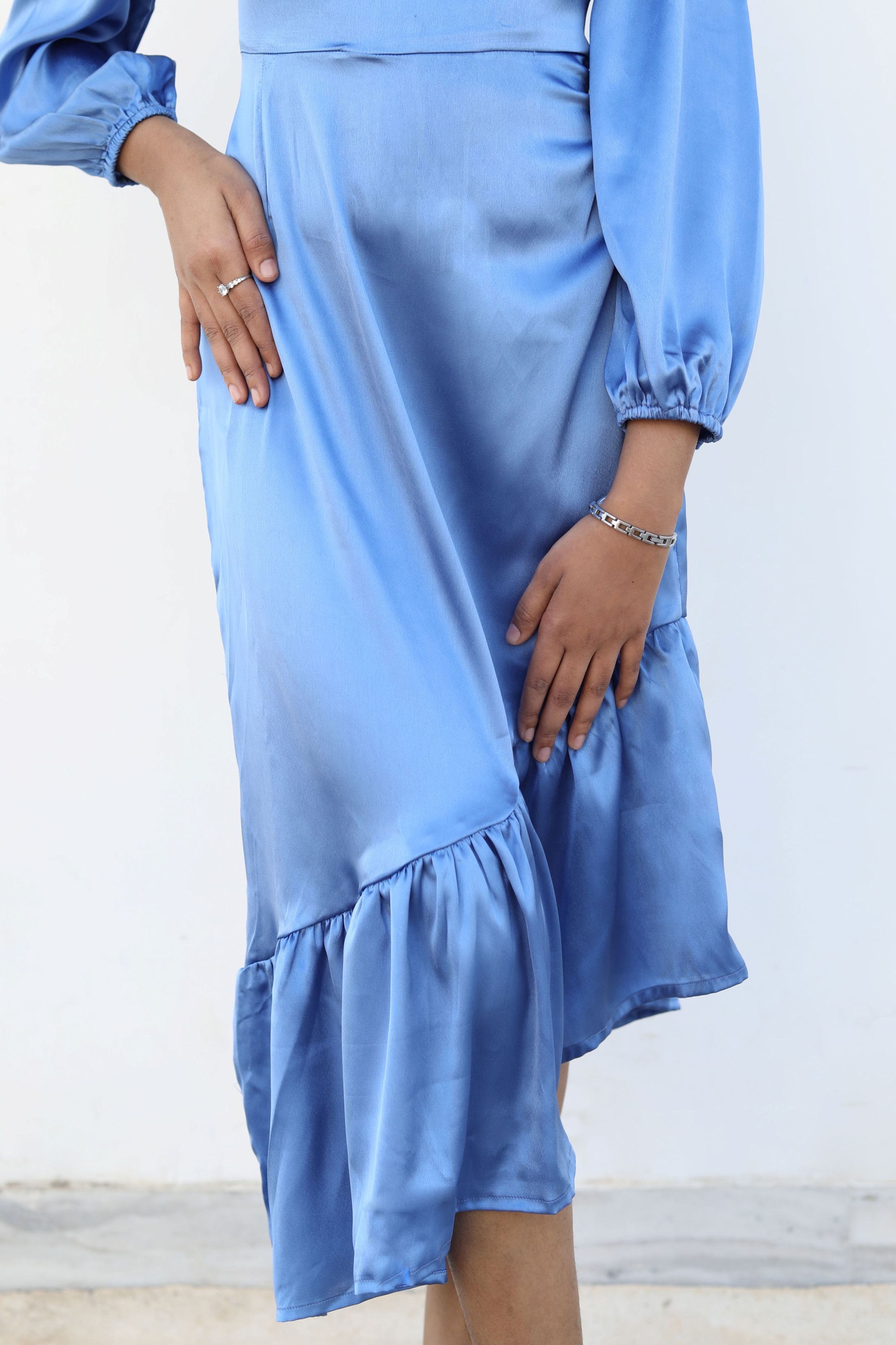 Asymmetrical Satin Dress