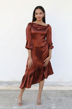 Asymmetrical Satin Dress