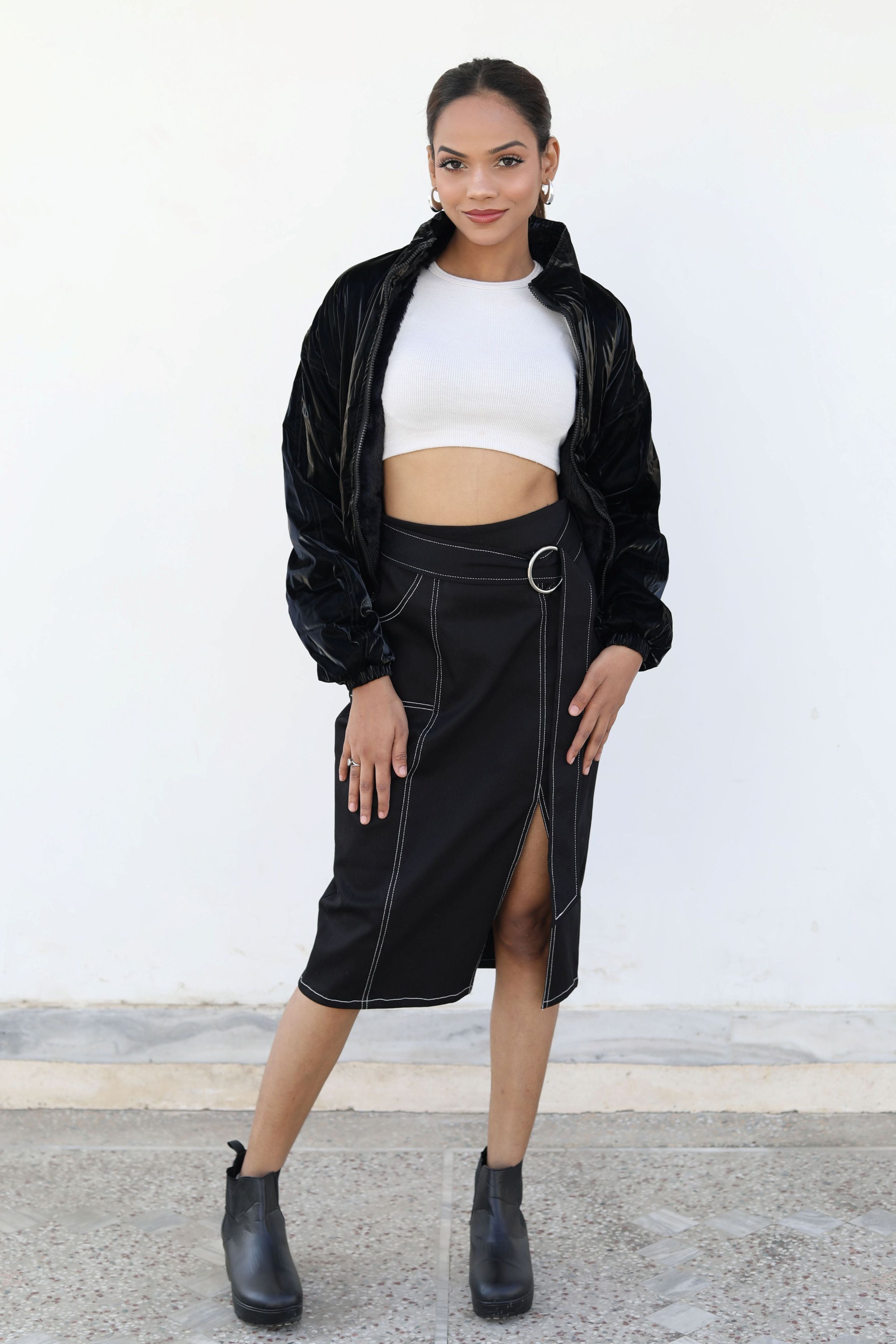 Urban Slit Denim Skirt