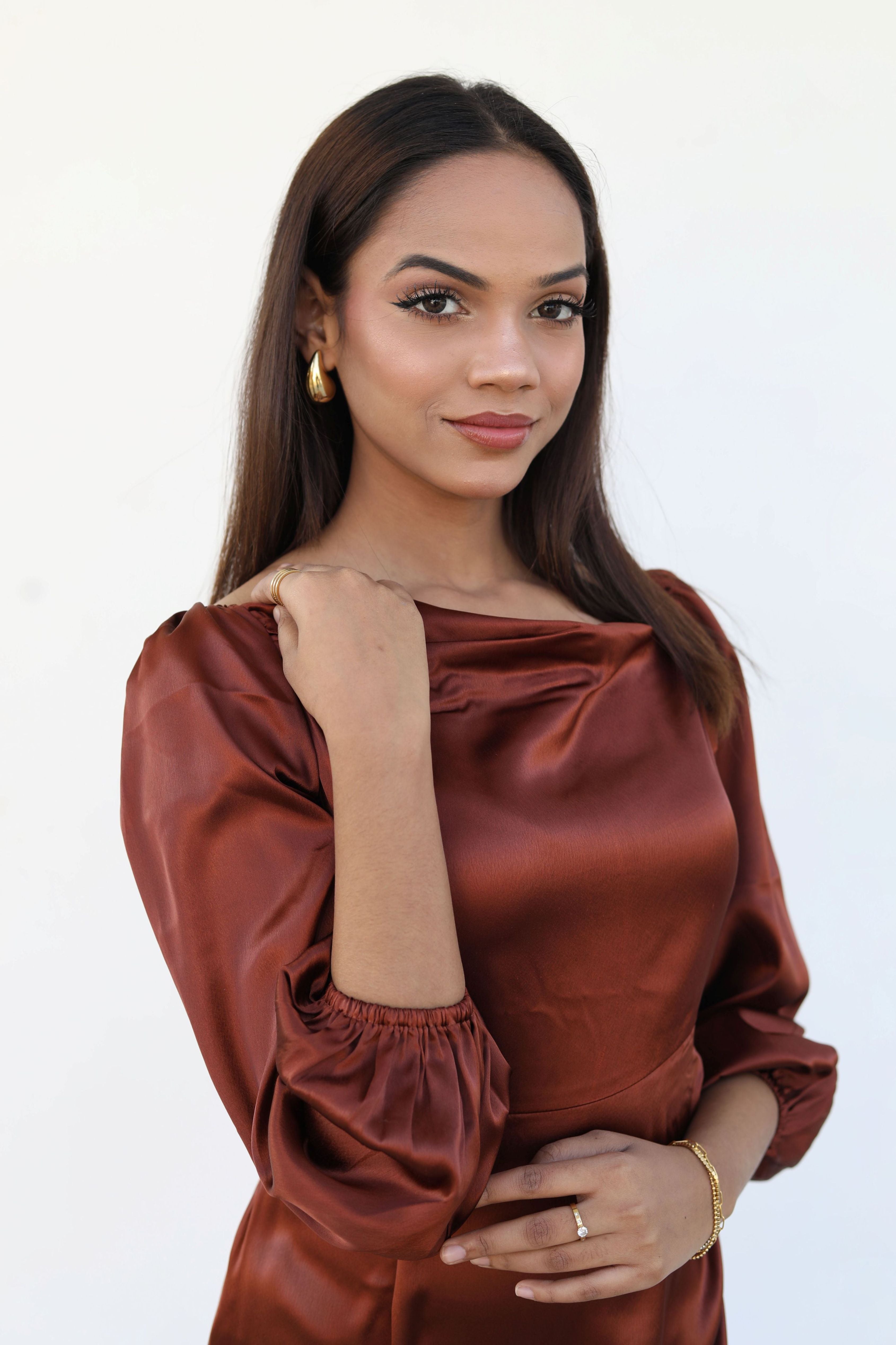 Asymmetrical Satin Dress