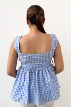Gingham Checks Peplum Top