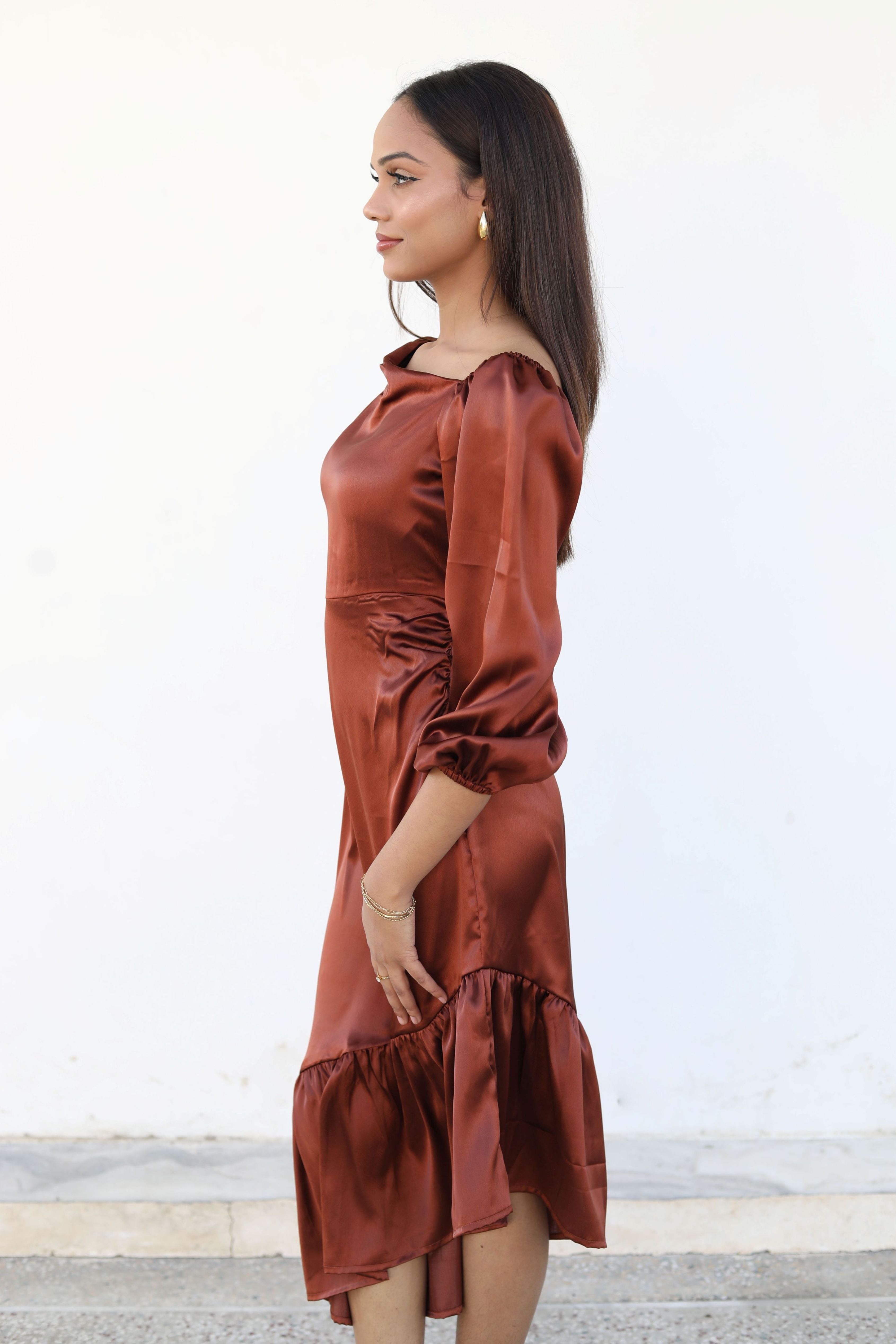 Asymmetrical Satin Dress