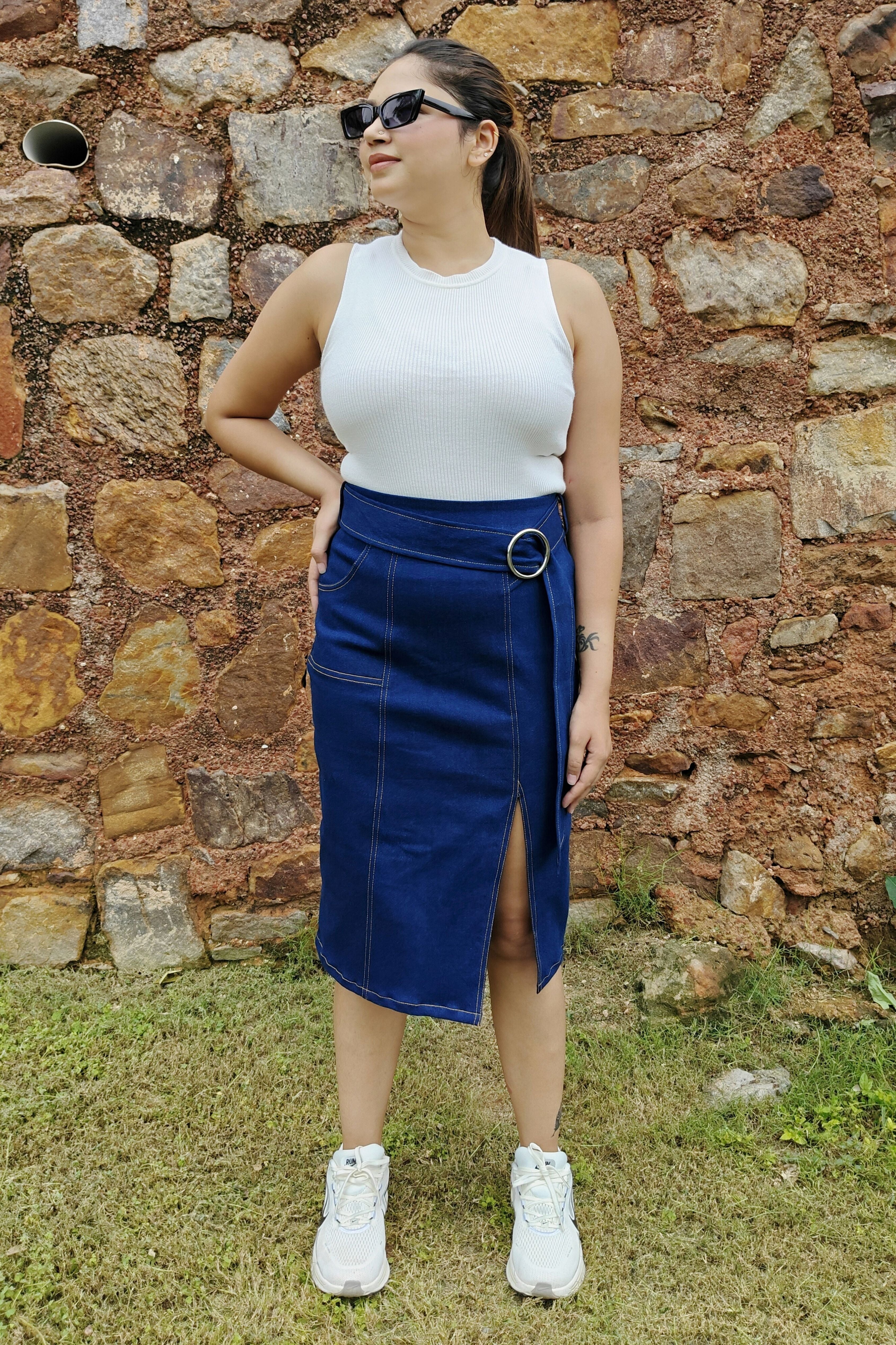 Urban Slit Denim Skirt